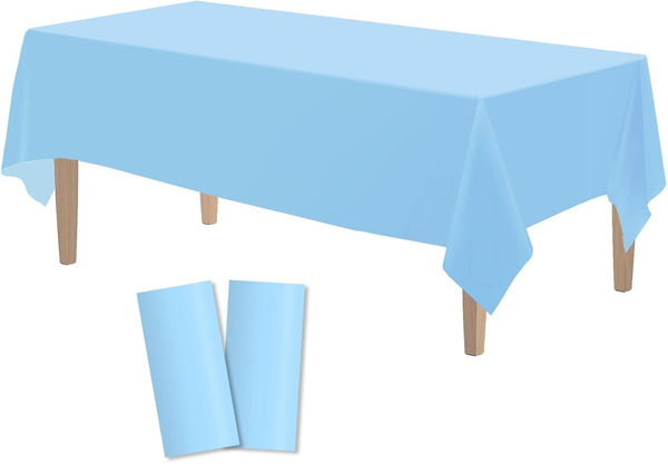 Table Cloth Cover Reusable & Washable Xmas Party 137Cm 274Cm (54"X108") In Sky Blue Table Cloths