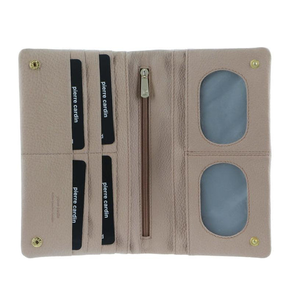 Pierre Cardin Ladies Womens Genuine Leather Bi Fold Rfid Purse Wallet Blush Wallets