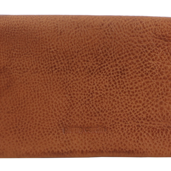 Pierre Cardin Ladies Womens Genuine Leather Bi Fold Rfid Purse Wallet Cognac Wallets