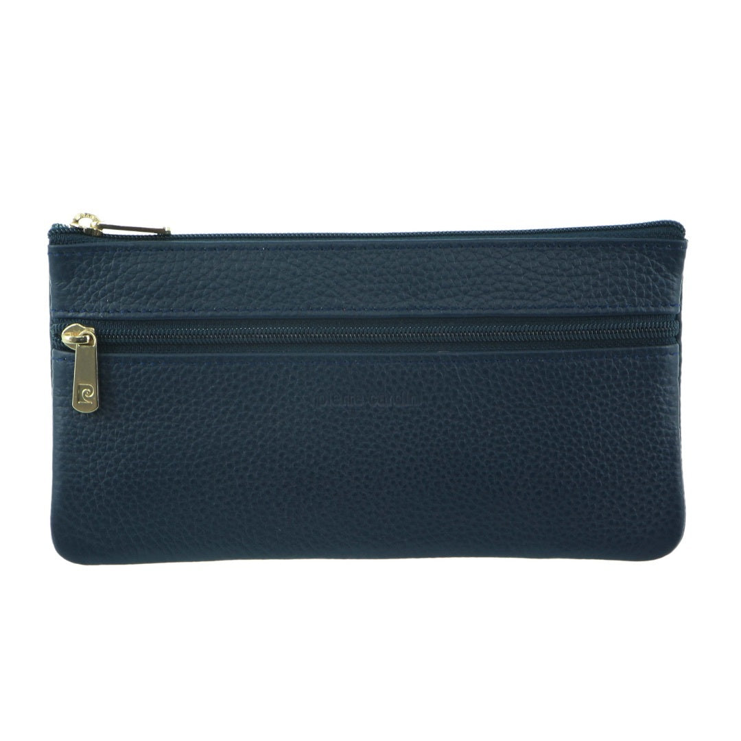 Pierre Cardin Ladies Womens Genuine Soft Leather Italian Wallet Navy Wallets
