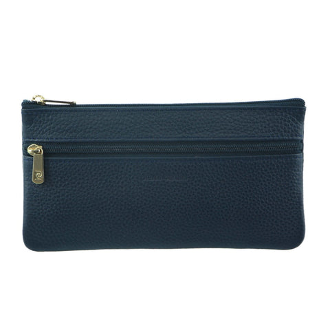 Pierre Cardin Ladies Womens Genuine Soft Leather Italian Wallet Navy Wallets