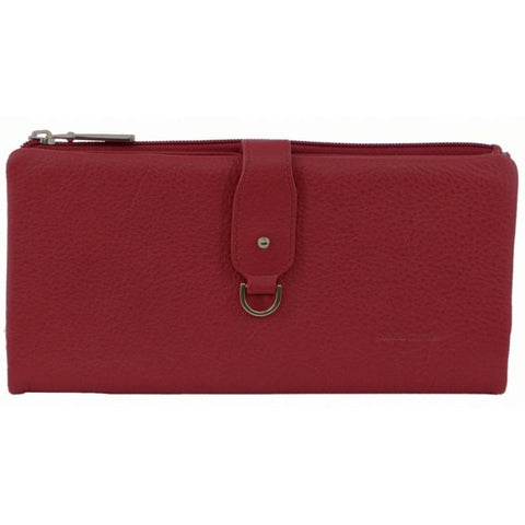 Pierre Cardin Womens Rfid Italian Leather Wallet Purse Credit Holder Red Wallets