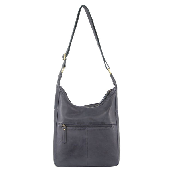 Pierre Cardin Womens Large Leather Multi Zip Perforated Cross Body Bag Teal Women's Bags & Handbags