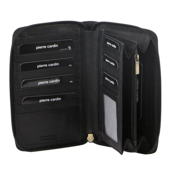 Pierre Cardin Perforated Leather Ladies Zip Around Wallet Wallets