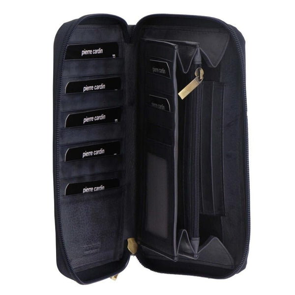 Pierre Cardin Perforated Leather Ladies Zip Around Wallet Wallets