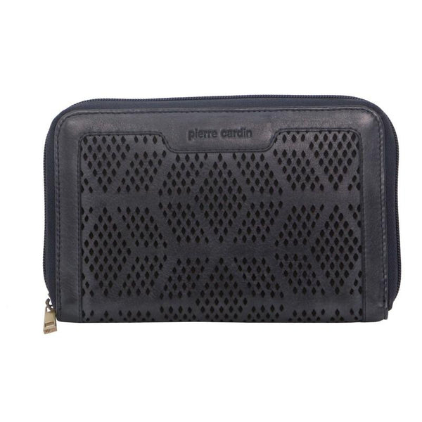 Pierre Cardin Perforated Leather Ladies Zip Around Wallet Wallets