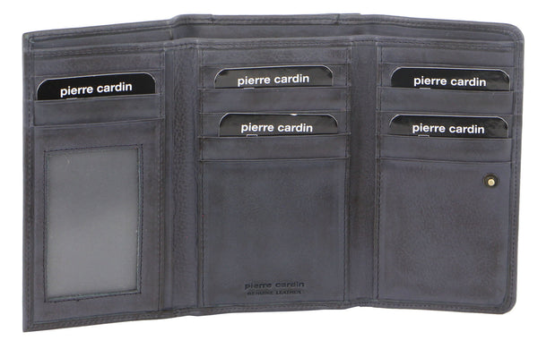 Pierre Cardin Womens Soft Italian Leather Rfid Purse Wallet Rustic Teal Wallets