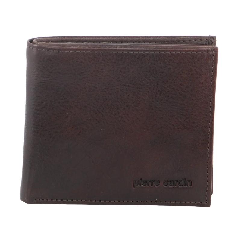 Pierre Cardin Mens Wallet Tri Fold Leather W/ Rfid Protection Chocolate Wallets