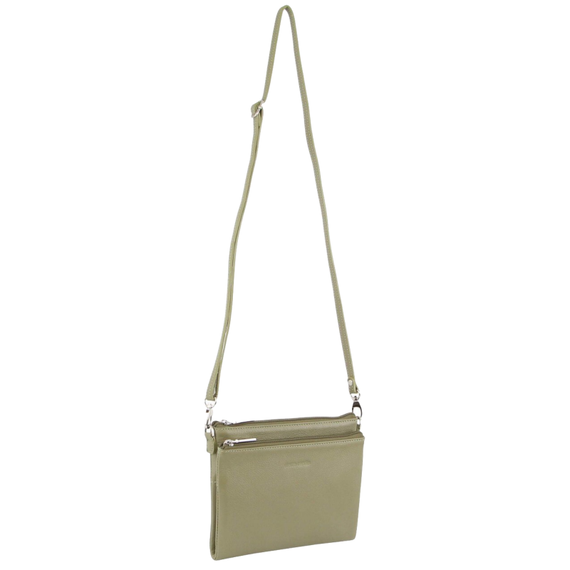 Pierre Cardin Ladies Cross Body Bag Leather Clutch Shoulder Sling Womens Sage Women's Bags & Handbags