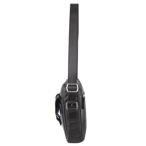 Pierre Cardin Pebbled Leather Organizer Bag Cross Body Black/Navy Bags