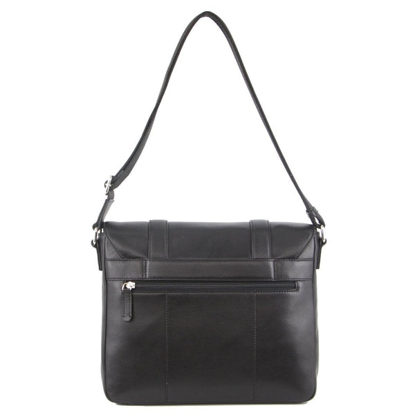 Pierre Cardin Pebbled Leather Computer Laptop Bag Overnight Satchel Black Laptop Cases & Bags