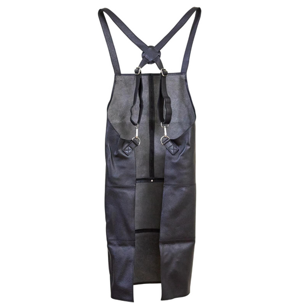 Pierre Cardin 2X Professional Leather Apron Butcher Woodwork Barber Chef Black Aprons