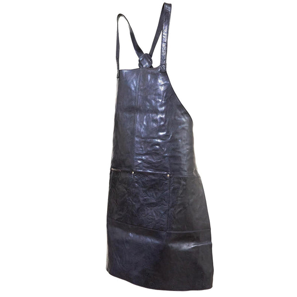 Pierre Cardin 2X Professional Leather Apron Butcher Woodwork Barber Chef Black Aprons