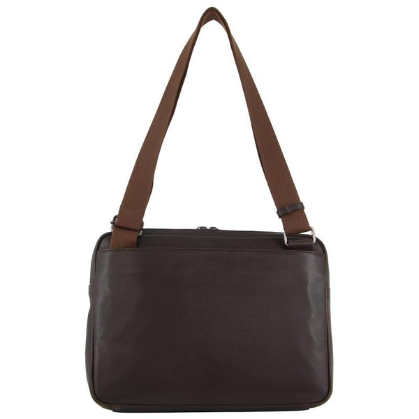 Pierre Cardin Mens Leather 13" Laptop Computer Bag Brown Laptop Cases & Bags