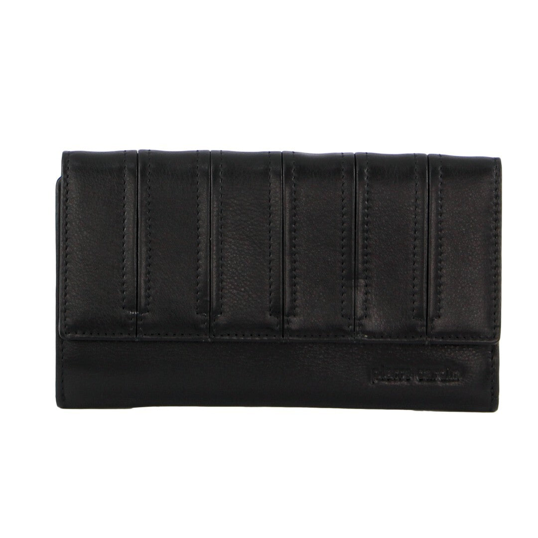 Pierre Cardin Womens Leather Tri Fold Wallet Rfid In Black Wallets