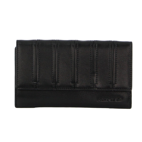 Pierre Cardin Womens Leather Tri Fold Wallet Rfid In Black Wallets