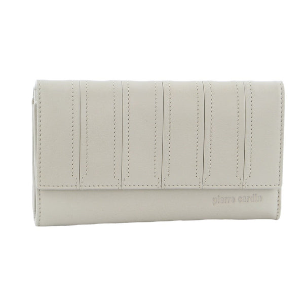 Pierre Cardin Womens Leather Tri Fold Wallet Rfid In Bone Wallets