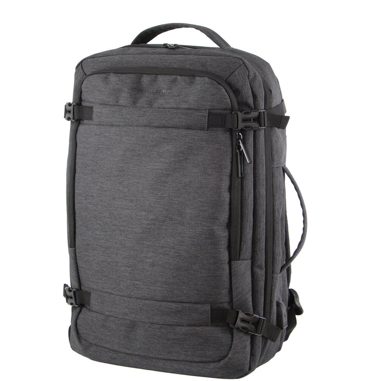 Pierre Cardin Mens Travel & Business Backpack With Built In Usb Port Grey Backpacks