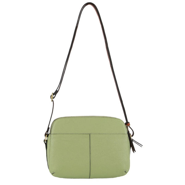 Pierre Cardin Leather Cross Body Bag Dual Zip Strap Shoulder Clutch In Jade Women's Bags & Handbags