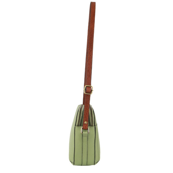 Pierre Cardin Leather Cross Body Bag Dual Zip Strap Shoulder Clutch In Jade Women's Bags & Handbags