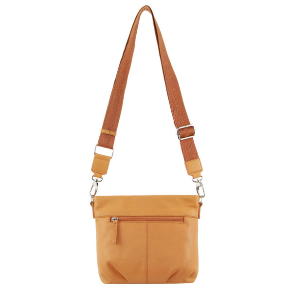 Pierre Cardin Leather Crossbody Bag W/ Shoulder Strap In Apricot Women's Bags & Handbags