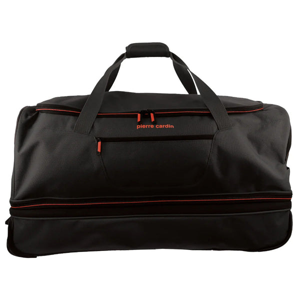 Pierre Cardin Trolley Bag Medium Soft Travel Luggage Wheeled Duffle 72Cm Black Suitcases