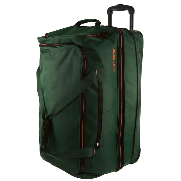 Pierre Cardin Trolley Bag Medium Soft Travel Luggage Wheeled Duffle 72Cm Green Suitcases