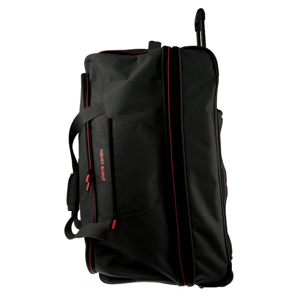 Pierre Cardin Trolley Bag Large Soft Travel Luggage Wheeled Duffle 82Cm Black Trolleys