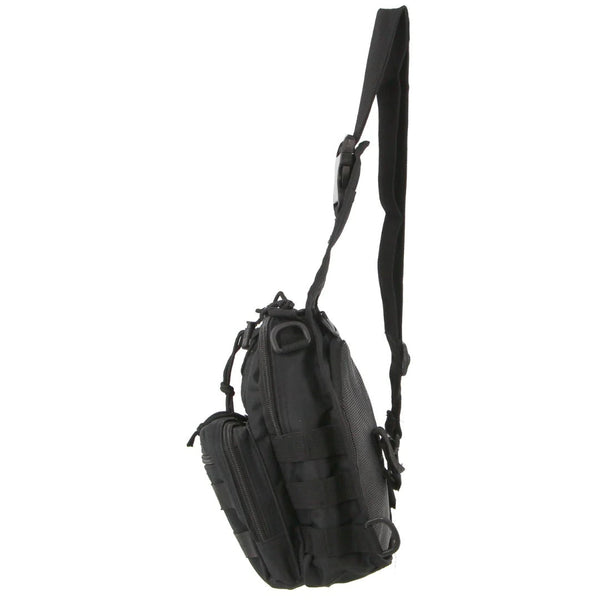 Pierre Cardin Cross Body Tactical Sling Bag Rucksack Army Style In Black Bags