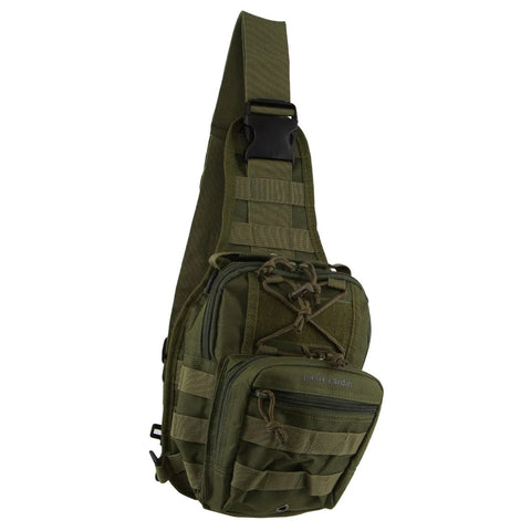Pierre Cardin Cross Body Tactical Sling Bag Rucksack Army Style In Green Bags