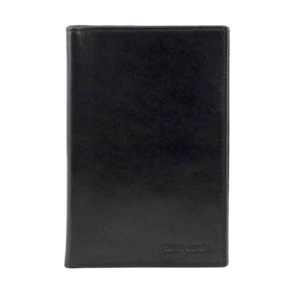 Pierre Cardin Leather Passport Holder Cover Wallet W/ Rfid Protection Black Bags