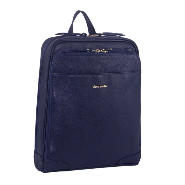 Pierre Cardin Rustic Womens Leather Backpack Bag Handbag Pack Travel Navy Women Backpacks