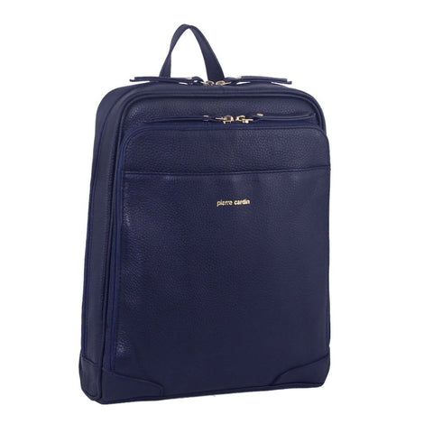 Pierre Cardin Rustic Womens Leather Backpack Bag Handbag Pack Travel Navy Women Backpacks