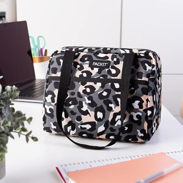 Packit Freezable Ice Lunch Bag Tote Food Storage Camping Travel Tiger Wild Leopard Lunchboxes