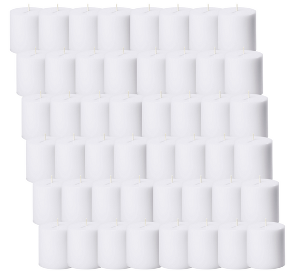 Br Home 8X Premium White Church Pillar Unscented Lead Free 36Hrs Burn Time 7X7cm Candles