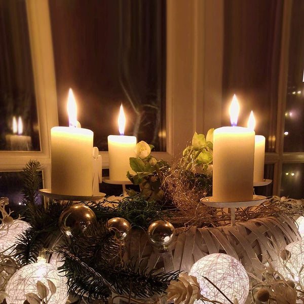 Br Home 8X Premium White Church Pillar Unscented Lead Free 36Hrs Burn Time 7X7cm Candles