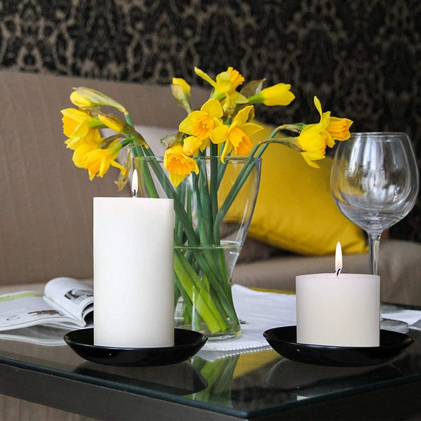 Br Home 8X Premium White Church Pillar Unscented Lead Free 36Hrs Burn Time 7X7cm Candles