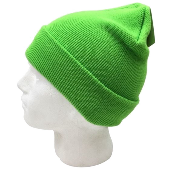 Br Apparel Plain Beanie Unisex Mens Womens Winter Warm Hat Ski Cap Knit Fluro Green Hats & Headwear