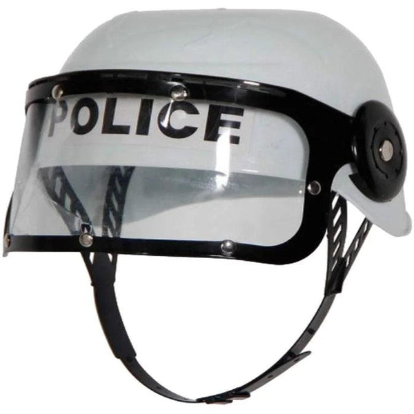 Br Costumes Police Hat Plastic Helmet Cap Party With Strap Clear Visor White Hats