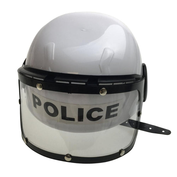 Br Costumes Police Hat Plastic Helmet Cap Party With Strap Clear Visor White Hats