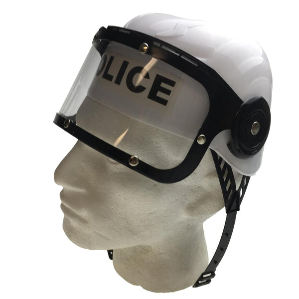 Br Costumes Police Hat Plastic Helmet Cap Party With Strap Clear Visor White Hats