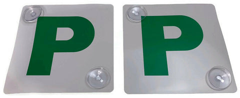 Br Auto 2X Green P Plates Stay Put Suction Disks Probationary Car Window Signs Nsw Decals & Stickers