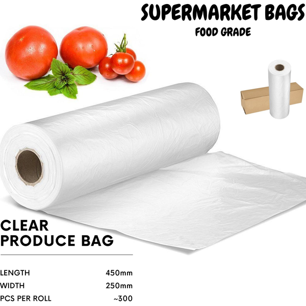 Br Apparel Produce Rolls Bags Heavy Duty Food Grade Freezer Supermarket Gusset Reusable Shopping Bags