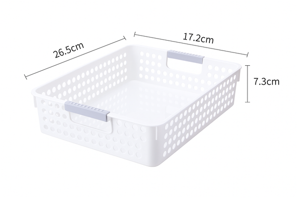 36X Premium Plastic Storage Basket Bulk W/ Grip Handles 26.5*17.2*7.3Cm Storage Bins & Baskets
