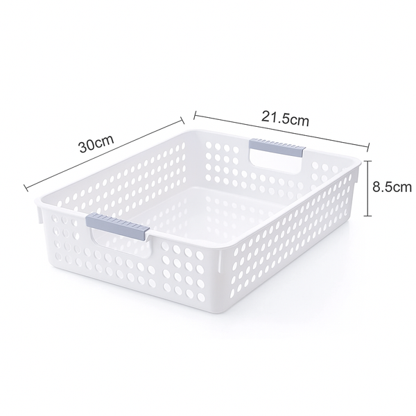 36X Premium Plastic Storage Basket Bulk W/ Grip Handles 30*21.5*8.5Cm Storage Bins & Baskets