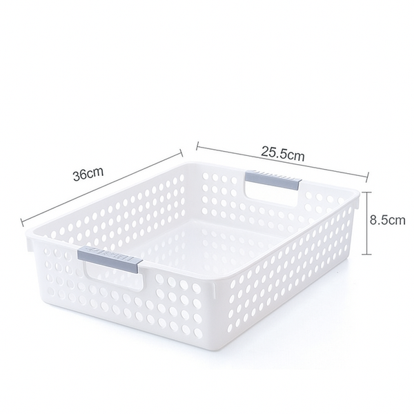 24X Premum Plastic Storage Basket Bulk W/ Grip Handles 36*25.5*8.5Cm Storage Bins & Baskets