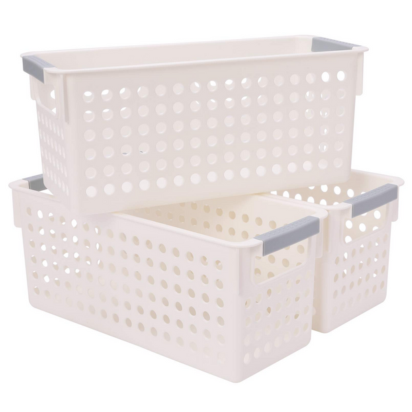 16X Premium Plastic Storage Baskets Bulk W/ Grip Handles 39.5*20.5*19.5Cm Storage Bins & Baskets