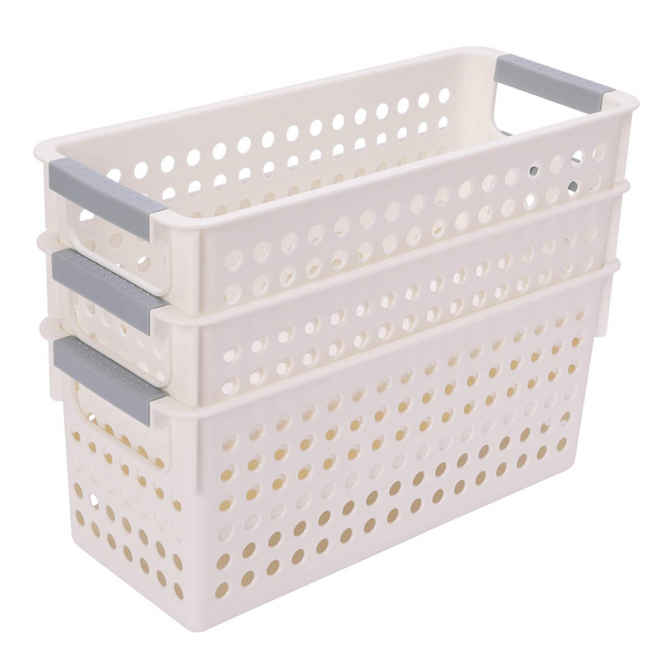 16X Premium Plastic Storage Baskets Bulk W/ Grip Handles 39.5*20.5*19.5Cm Storage Bins & Baskets