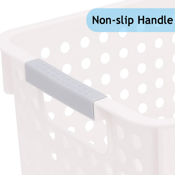 16X Premium Plastic Storage Baskets Bulk W/ Grip Handles 39.5*20.5*19.5Cm Storage Bins & Baskets