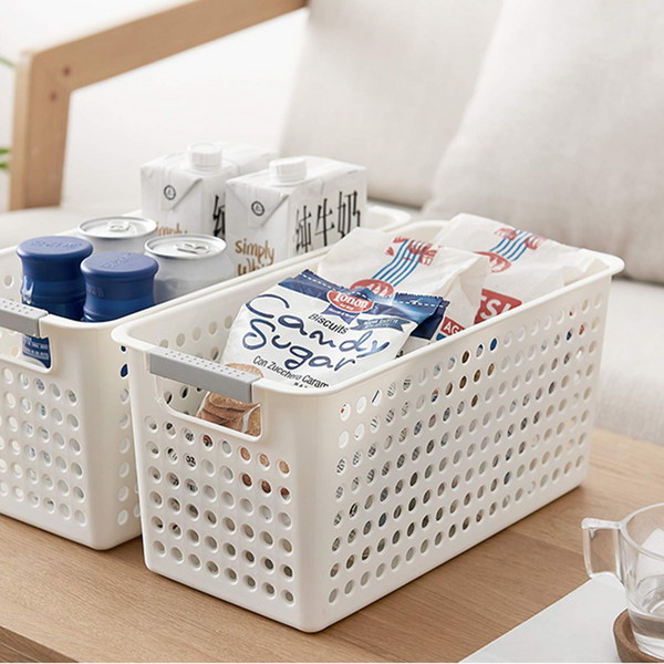 16X Premium Plastic Storage Baskets Bulk W/ Grip Handles 39.5*20.5*19.5Cm Storage Bins & Baskets